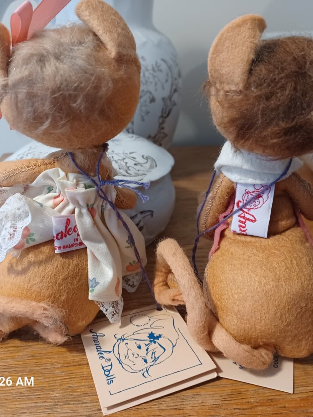 Annalee Collectible Valentine Figurines Mice Pair Vintage 2014 - Picture 3 of 6